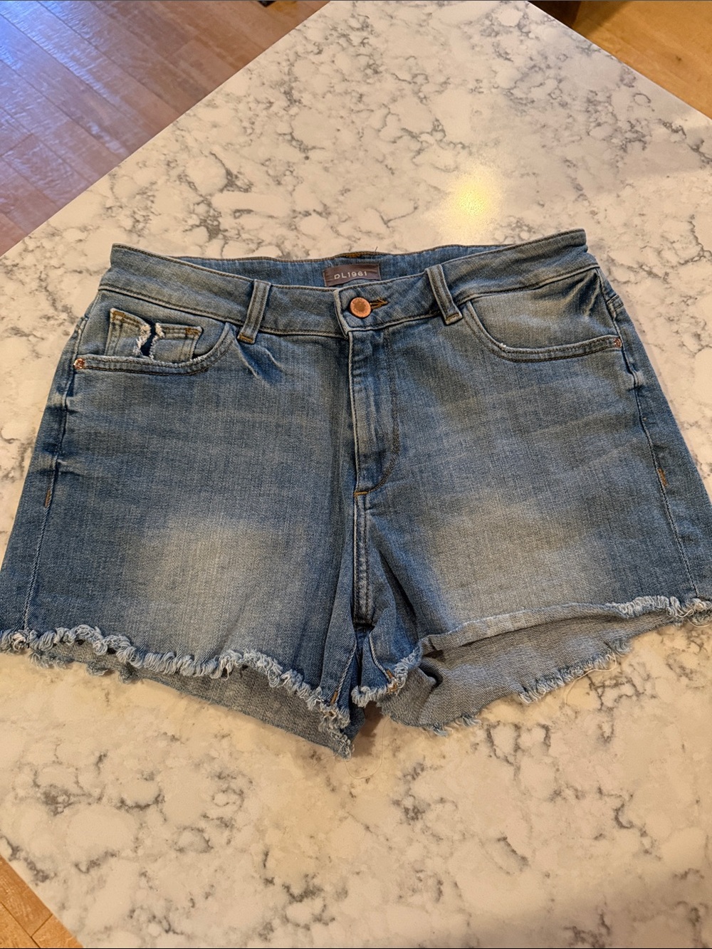 DL1961 Karlie Boyfried Short - Red Rock Denim Frayed Hem Shorts